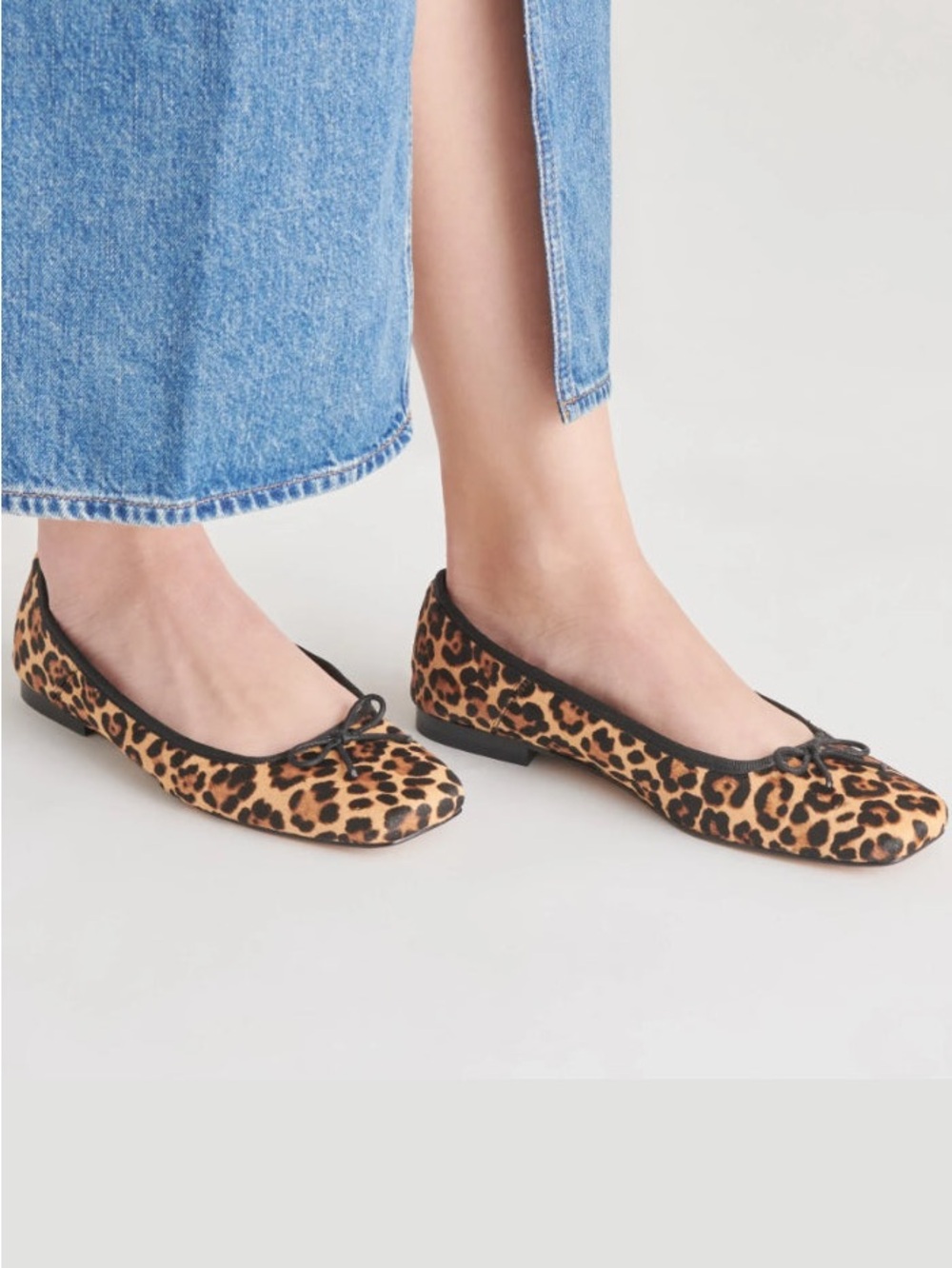 Dolce Vita Anisa Ballet Flats In Dark Leopard Print Calf Hair Size 9